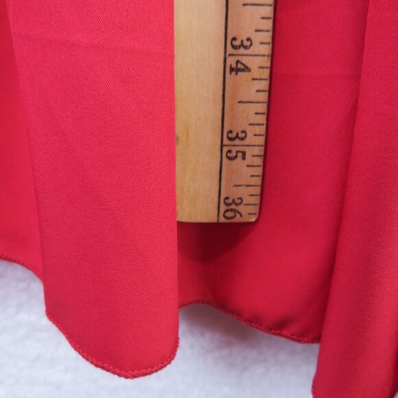 Shein Curve Dress Size 0 XL Red Smocked Long Sleeve Tiered Ruffles Square Neck - Picture 8 of 8